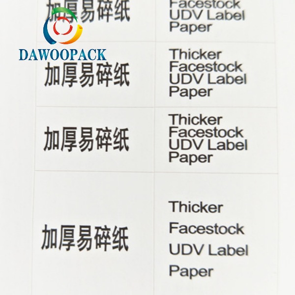 Fragile UDV label paper